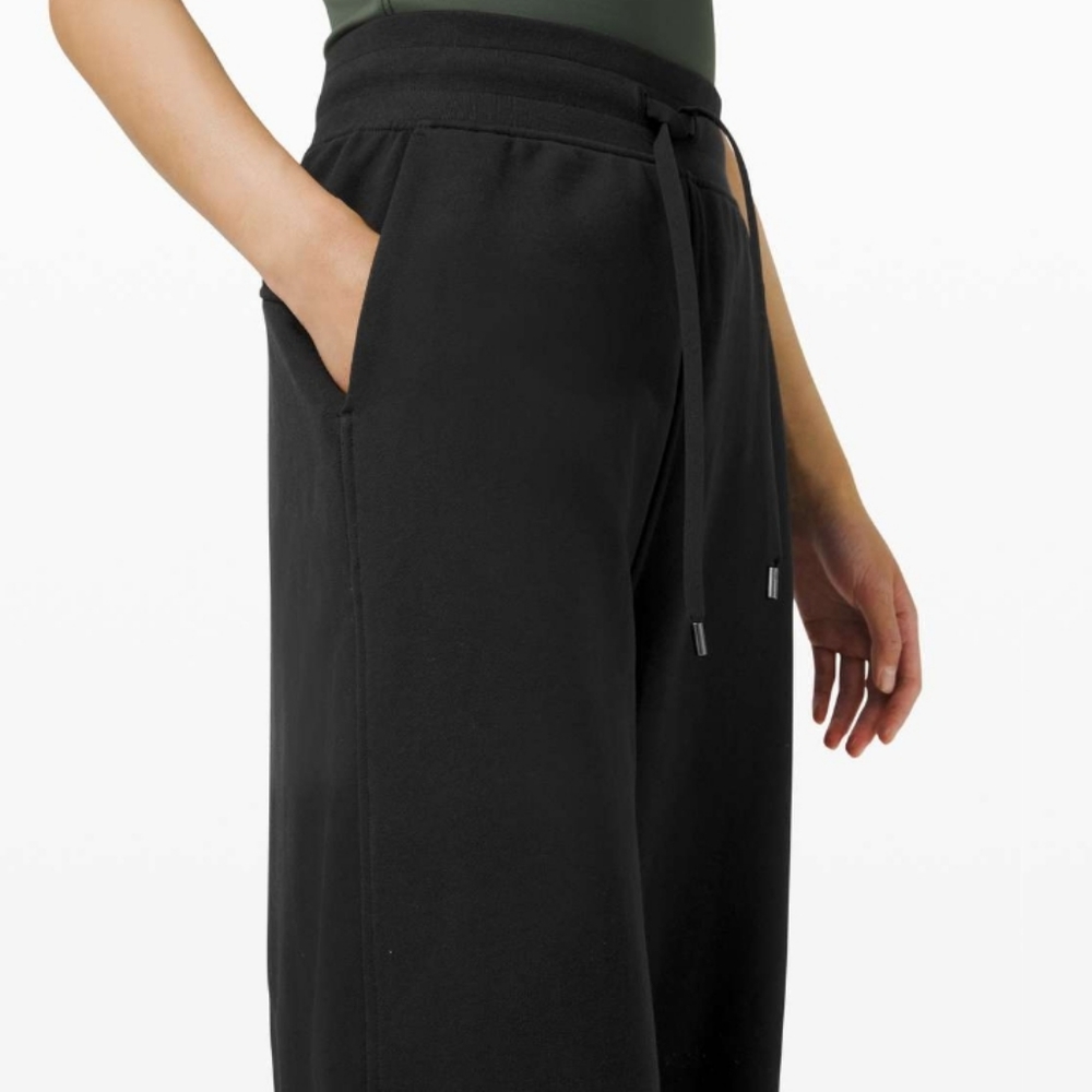 Lululemon Relaxed Fit Super-High Rise French Terry Full Length Jogger black sz 2 - Picture 4 of 9